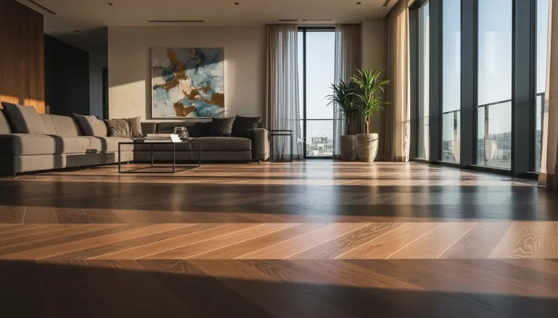פרקט מותקן באיכות פרימיום בבית יוקרתי