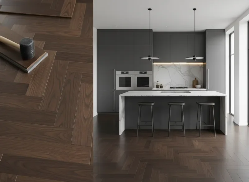 שיפוץ מטבח עם פרקט